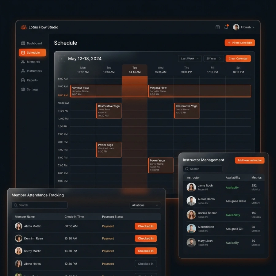 FitBoat Yoga Studio Dashboard
